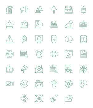 alerta píxel optimizado conjunto con 40 256x256 Delgado línea íconos vector