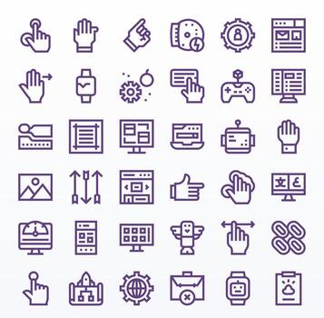 36 Display Perfect Bold Line Icons from Interface Collection vector