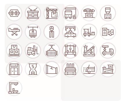 25 Icons for Unloading featuring 128x128 Pixel Optimized Regular Line Graphics vector