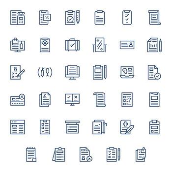 35 regular línea íconos diseñado para formar en 256x256 píxel Perfecto formato vector