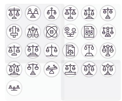 25 Icons for Fairness optimized in Pixel Aligned High Resolution Regular Line resolution vector