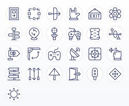 25 Icons for Directional optimized in Pixel Optimized High Resolution Regular Line resolution vector