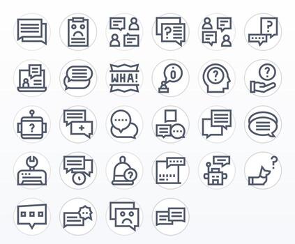 28 Retina Ready Bold Line Icons optimized for Support Request Pixel Optimized display vector