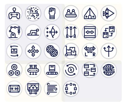 Movement Premium Bundle with 28 High Resolution PIXEL Perfect Bold Line Icons vector