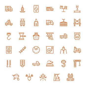 Load PIXEL Perfect Set with 35 High Resolution Regular Line Icons vector