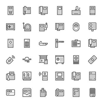 36 negrita línea íconos diseñado para teclado en 256x256 píxel alineado formato vector