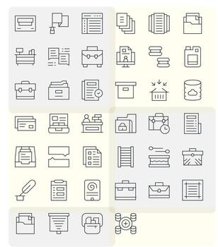 archivos icono colección presentando 40 píxel optimizado retina Listo Delgado línea diseños vector