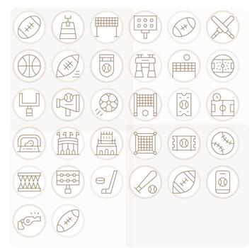 32 256x256 Thin Line Editable Icons for Stadium Projects vector
