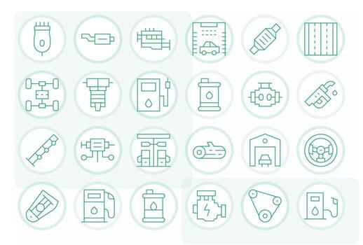 Thin Line Pixel Aligned Icons from Motor Set with 24 256x256 Icons vector