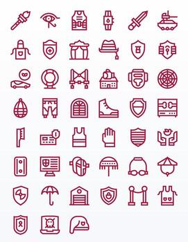 Protection Icon Toolkit featuring 45 Display Perfect 256x256 Bold Line elements vector