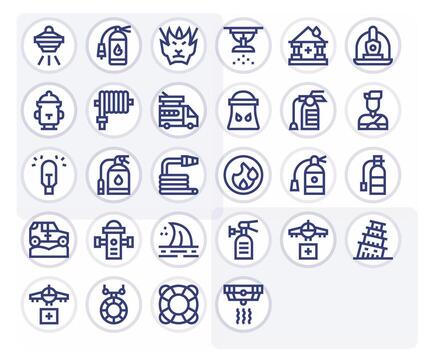 Emergency Response Graphics featuring 28 Bold Line Display Perfect 128x128 Designs vector