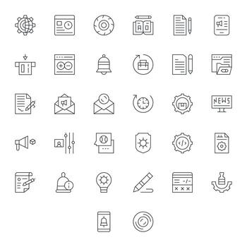 32 Thin Line Display Perfect High Resolution Icons from Update Suite vector