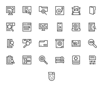 25 Icons for Retrieve featuring Retina Ready Display Perfect Regular Line Graphics vector