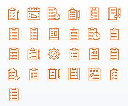 que hacer lista escalable conjunto presentando 25 píxel alineado regular línea alto resolución íconos vector