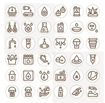 36 Bold Line Icons designed for Drop in 128x128 Editable format vector