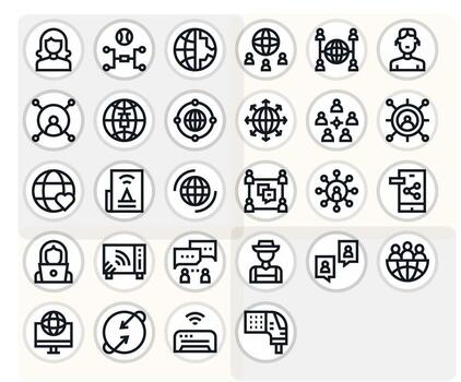 redes visual paquete conteniendo 28 negrita línea editable íconos vector