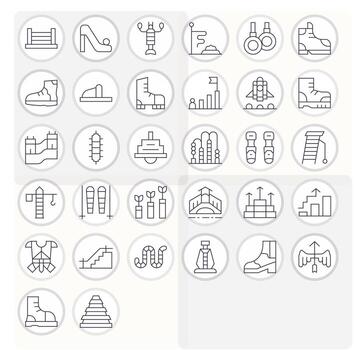 32 píxel Perfecto 256x256 íconos para alpinismo en elegante Delgado línea diseño vector