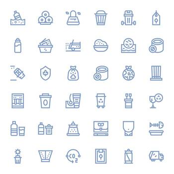Recycling Icon Set with 36 Bold Line High Resolution Pixel Aligned Graphics vector