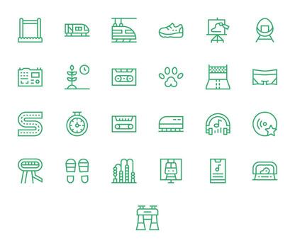 25 regular línea píxel optimizado diseños para pista 256x256 íconos vector