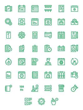 45 Bold Line Icons designed for Task in Retina Ready Pixel Optimized format vector