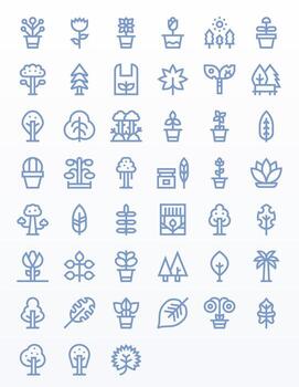 45 Bold Line Display Perfect Icons tailored for Foliage High Resolution interface vector