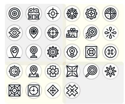 28 High Resolution Bold Line Icons optimized for Center PIXEL Perfect display vector
