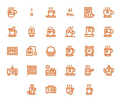 28 256x256 Bold Line Icons optimized for Afternoon PIXEL Perfect display vector