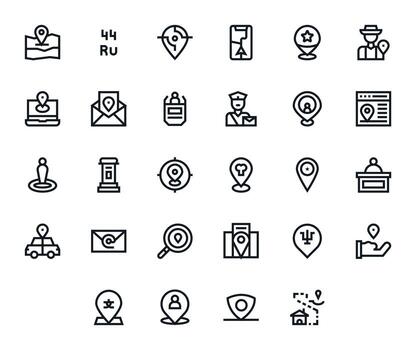 28 Retina Ready Bold Line Icons optimized for Address Detail Enhanced display vector