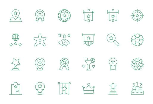 24 Thin Line Icons from Best in High Resolution Editable Quality vector