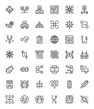 42 Icons for Link optimized in Pixel Optimized High Resolution Regular Line resolution vector