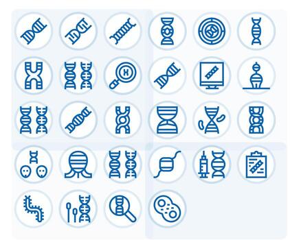 Chromosome Icon Repository containing 28 Bold Line 256x256 Grid Fitted graphics vector