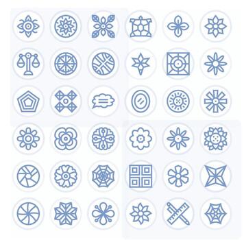 Symmetry Comprehensive Bundle with 36 Pixel Optimized Bold Line High Resolution Icons vector