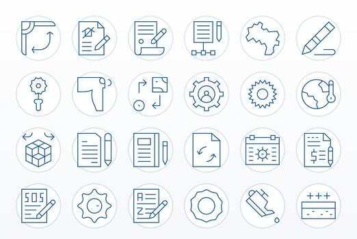 24 Thin Line Icons designed for Change in High Resolution PIXEL Perfect format vector