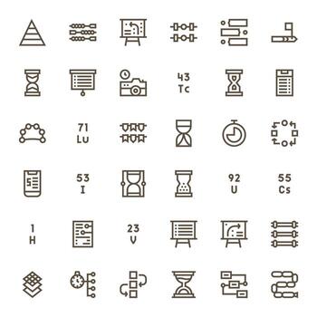 Bold Line Editable Icons from Sequence Set with 36 High Resolution Icons vector