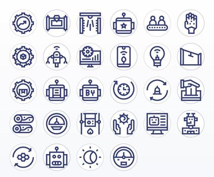 28 Editable Retina Ready Icons for Automation in elegant Bold Line design vector