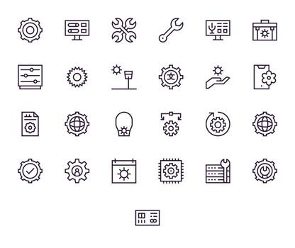 configuración digital paquete conteniendo 25 píxel Perfecto regular línea 256x256 íconos vector