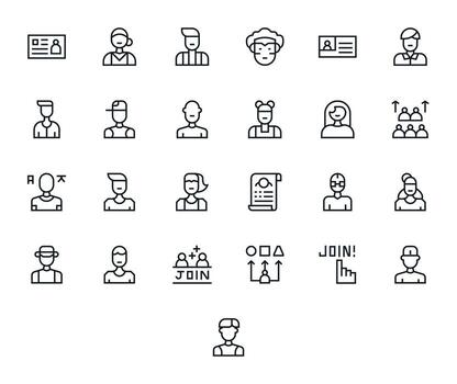 Signup Ultimate Package with 25 256x256 Regular Line Pixel Aligned Icons vector