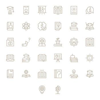 32 monitor Perfecto Delgado línea íconos desde conocimiento colección vector