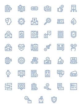 Confirmation Icon Toolkit featuring 45 PIXEL Perfect 256x256 Bold Line elements vector