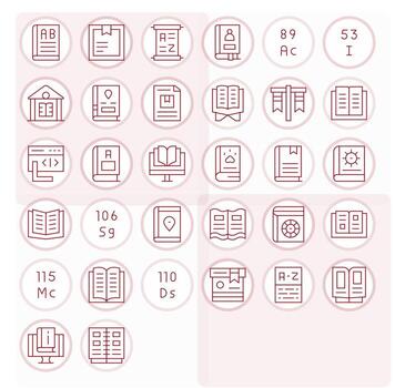 32 Delgado línea editable vectores para referencia tema