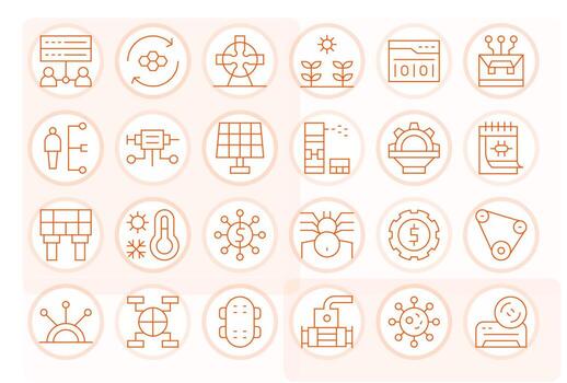 sistema profesional conjunto con 24 Delgado línea píxel optimizado 128x128 íconos vector