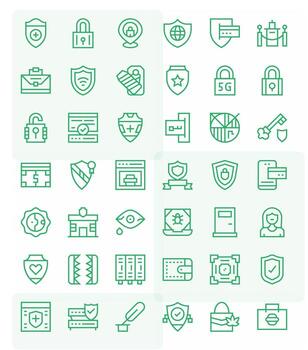 42 regular línea íconos diseñado para seguro en 64 x 64 píxel Perfecto formato vector