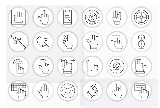 Pointer Icon Repository containing 24 Thin Line 128x128 Editable graphics vector