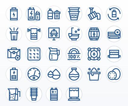 Full Icon Toolkit featuring 28 Pixel Optimized 128x128 Bold Line elements vector