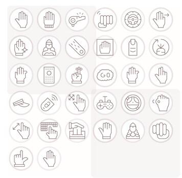 Command Icon Repository containing 32 Thin Line Retina Ready PIXEL Perfect graphics vector