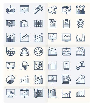 Trend Icon Toolkit featuring 42 Grid Fitted Retina Ready Regular Line elements vector