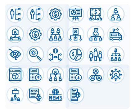 28 negrita línea píxel alineado íconos para informes gráficos vector