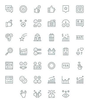 Positive Graphics featuring 40 Thin Line Pixel Optimized 64x64 Designs vector