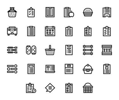 28 Bold Line Icons for Items in crisp High Resolution Display Perfect resolution vector