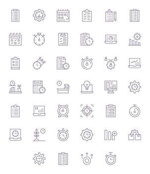 40 píxel optimizado 128x128 íconos para productividad en elegante Delgado línea diseño vector
